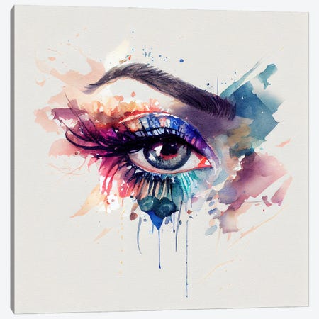 Watercolor Woman Eye III Canvas Print #CFS164} by Chromatic Fusion Studio Canvas Art