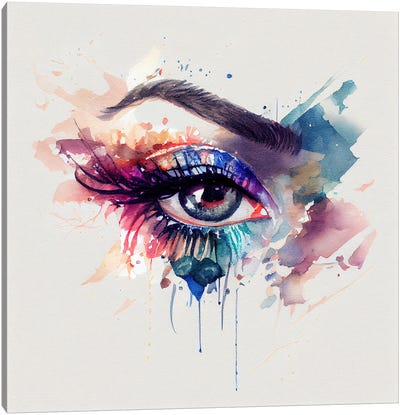 Watercolor Woman Eye III Canvas Art Print - Chromatic Fusion Studio