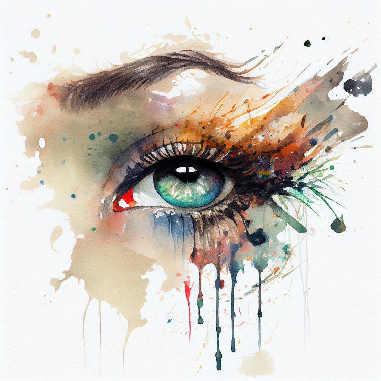 Watercolor Woman Eye IV