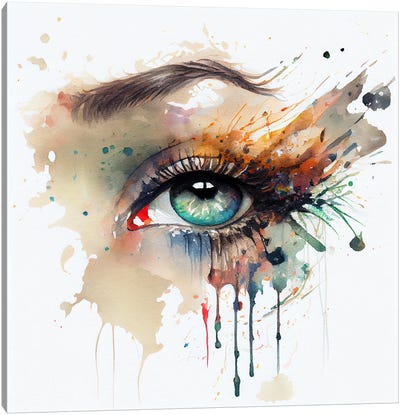 Watercolor Woman Eye IV Canvas Art Print - Chromatic Fusion Studio