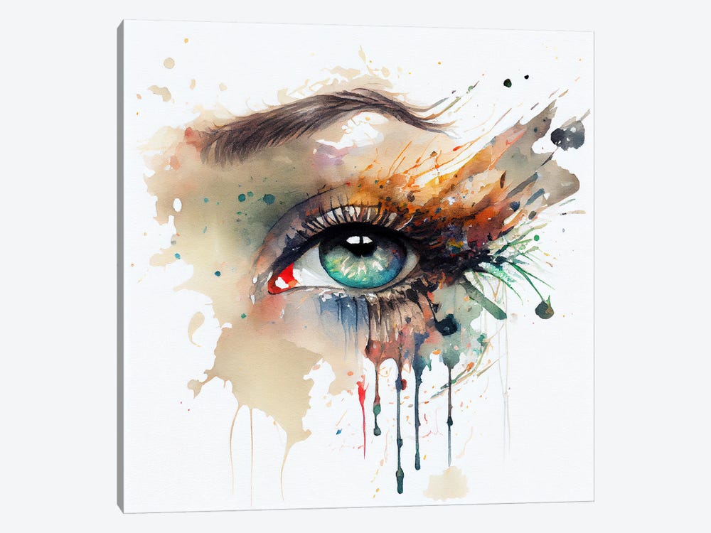Watercolor Woman Eye IV by Chromatic Fusion Studio 1-piece Canvas Print