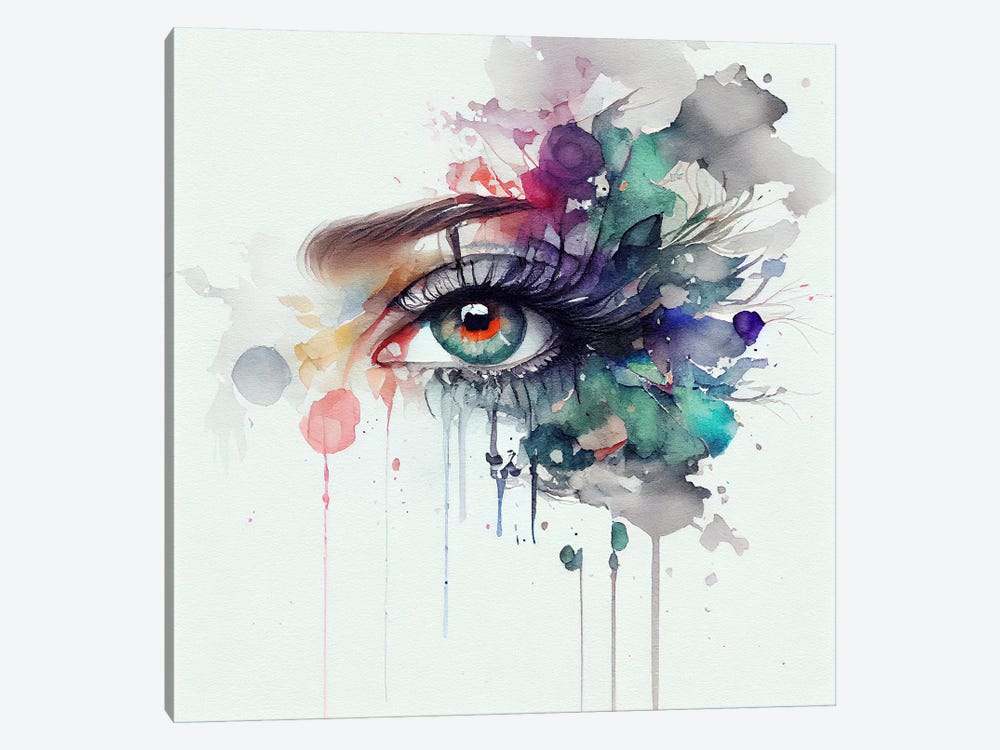 Watercolor Woman Eye V by Chromatic Fusion Studio 1-piece Canvas Art