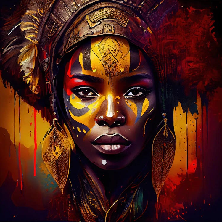 african warrior painting