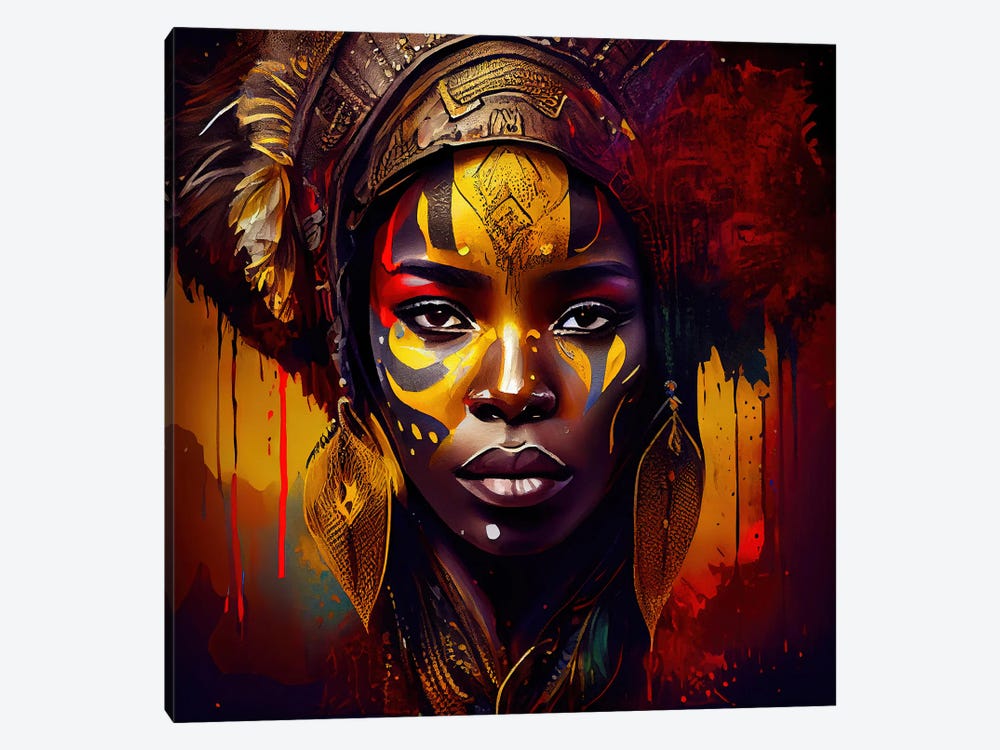 Powerful African Warrior Woman I by Chromatic Fusion Studio 1-piece Canvas Artwork