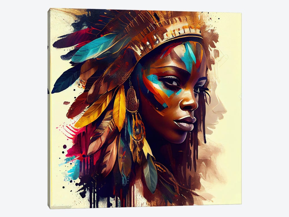 Powerful African Warrior Woman V by Chromatic Fusion Studio 1-piece Canvas Art