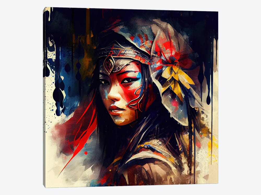 Powerful Asian Warrior Woman II by Chromatic Fusion Studio 1-piece Canvas Wall Art
