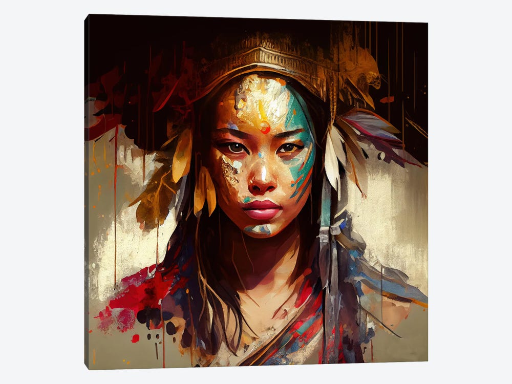 Powerful Asian Warrior Woman III by Chromatic Fusion Studio 1-piece Art Print