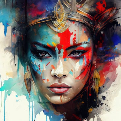 Powerful Asian Woman I by Chromatic Fusion Studio canvas print