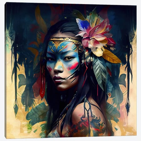 Powerful Asian Woman II Canvas Print #CFS191} by Chromatic Fusion Studio Canvas Artwork
