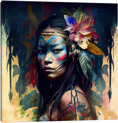 Powerful Asian Woman II Canvas Art Print - Chromatic Fusion Studio