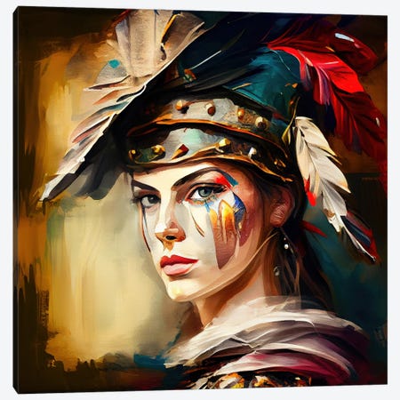 Powerful Medieval Warrior Woman III Canvas Print #CFS194} by Chromatic Fusion Studio Art Print