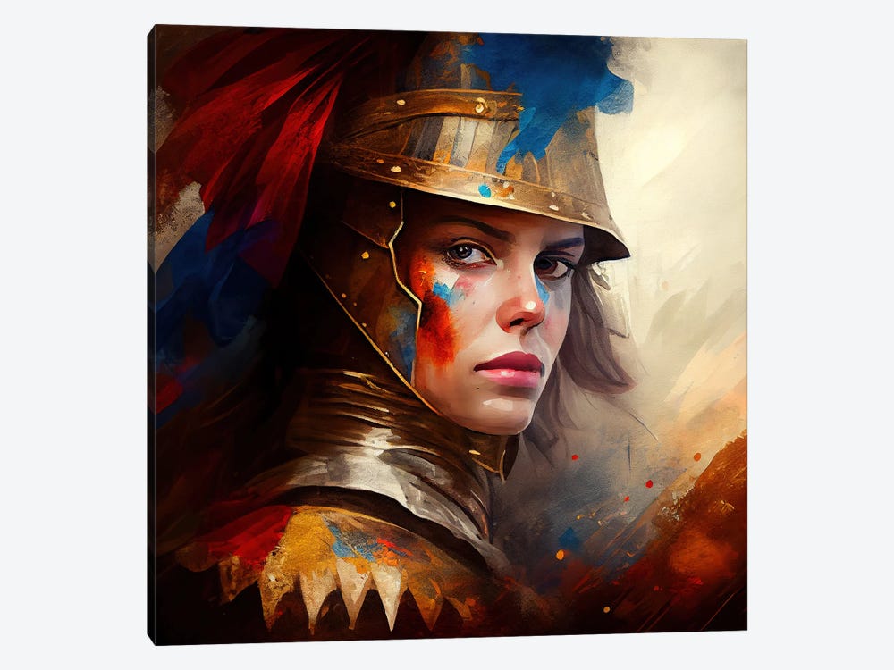 Powerful Medieval Warrior Woman IV by Chromatic Fusion Studio 1-piece Canvas Art