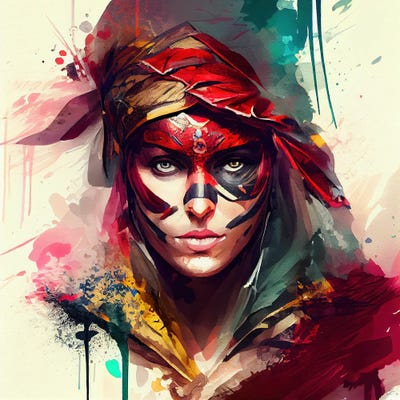 Powerful Pirate Woman I by Chromatic Fusion Studio art print
