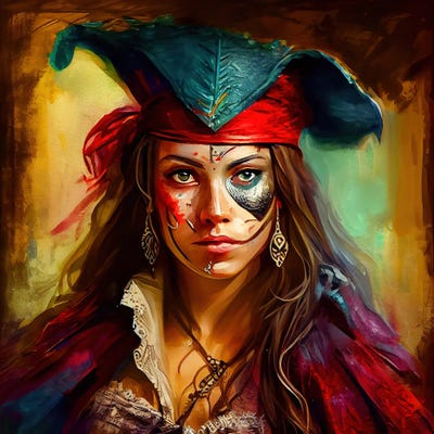 Powerful Pirate Woman II by Chromatic Fusion Studio art print