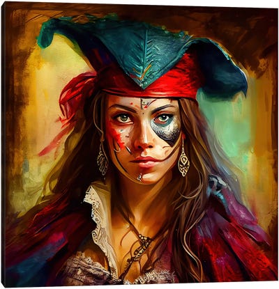 Powerful Pirate Woman II Canvas Art Print - Pirates