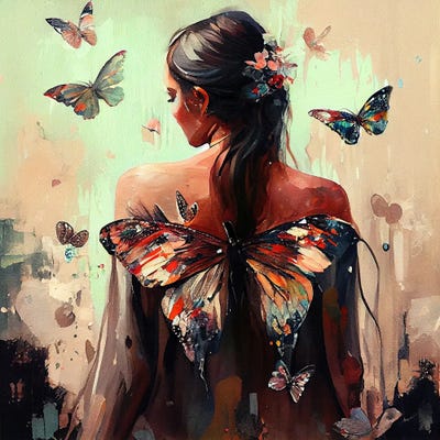 Powerful Butterfly Woman Body III by Chromatic Fusion Studio art print