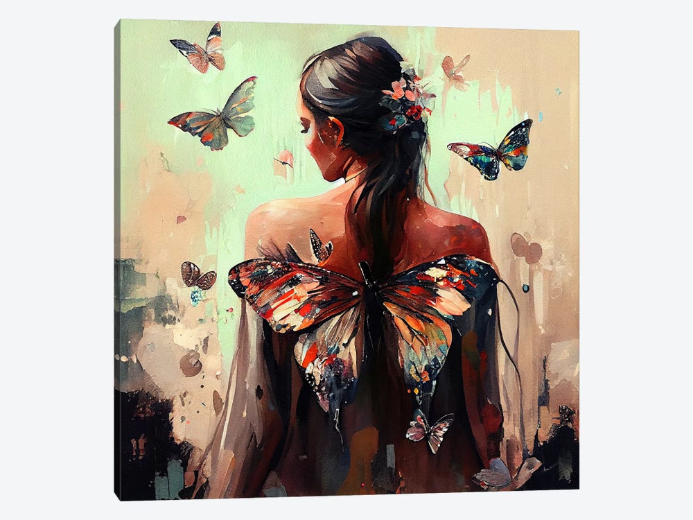 Powerful Butterfly Woman Body III by Chromatic Fusion Studio 1-piece Canvas Art