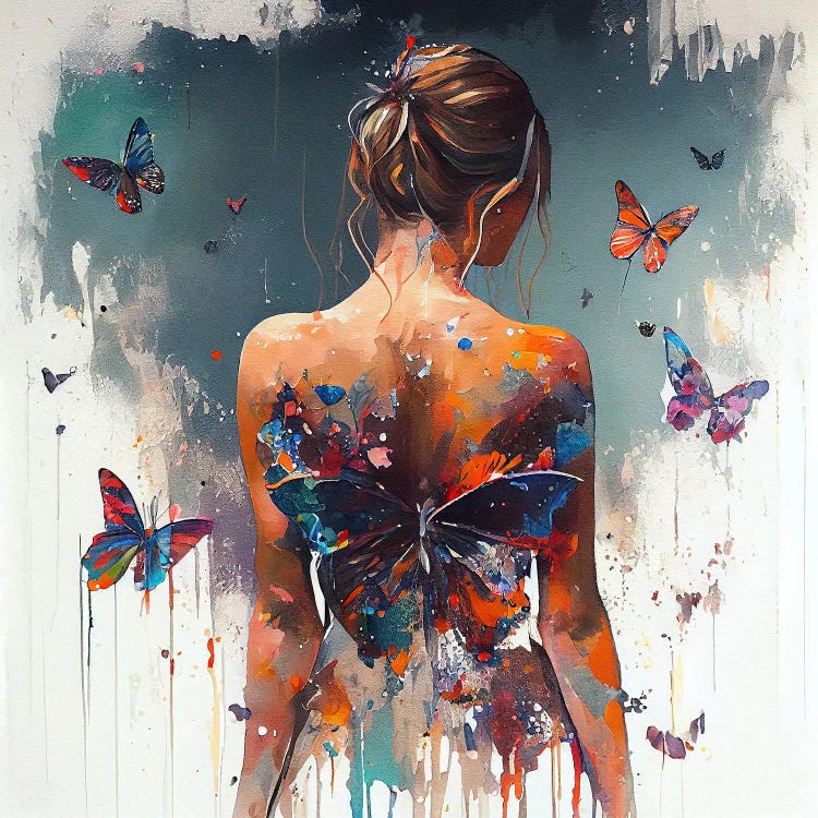 Powerful Butterfly Woman Body IV by Chromatic Fusion Studio wall art