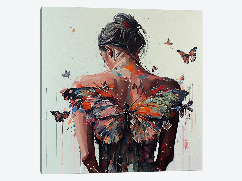 Powerful Butterfly Woman Body V by Chromatic Fusion Studio 1-piece Canvas Wall Art