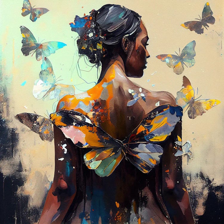 Powerful Butterfly Woman Body VI by Chromatic Fusion Studio wall art