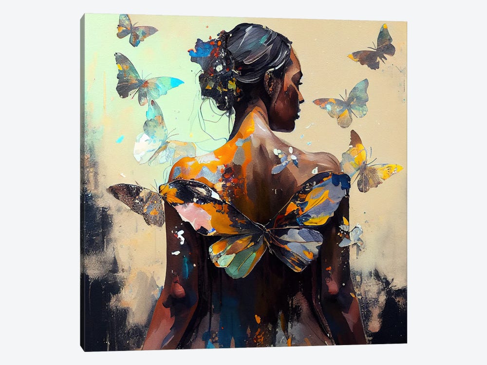 Powerful Butterfly Woman Body VI by Chromatic Fusion Studio 1-piece Canvas Print