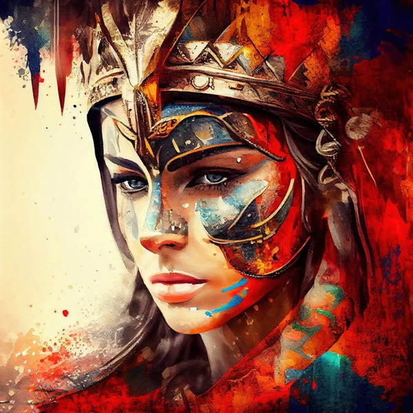 Indigenous & Native American Culture: Powerful Warrior Woman III by Chromatic Fusion Studio
