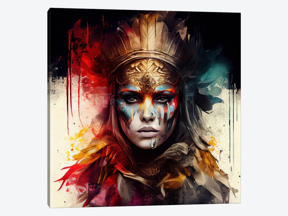 Powerful Warrior Woman IV by Chromatic Fusion Studio 1-piece Canvas Art Print