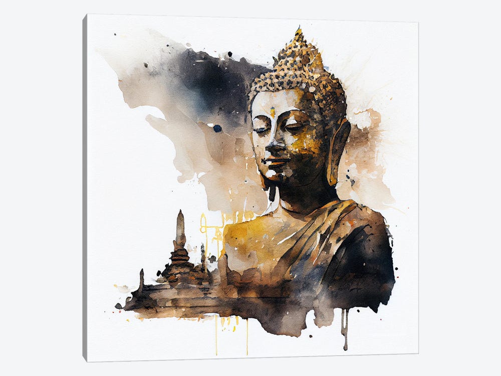Watercolor Buddha I by Chromatic Fusion Studio 1-piece Canvas Art Print