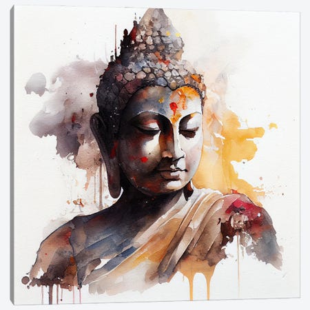 Watercolor Buddha III Canvas Print #CFS211} by Chromatic Fusion Studio Art Print