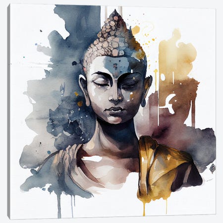 Watercolor Buddha V Canvas Print #CFS213} by Chromatic Fusion Studio Art Print