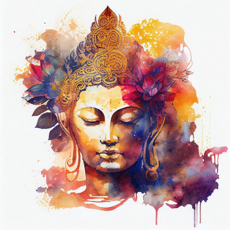 Watercolor Buddha VI