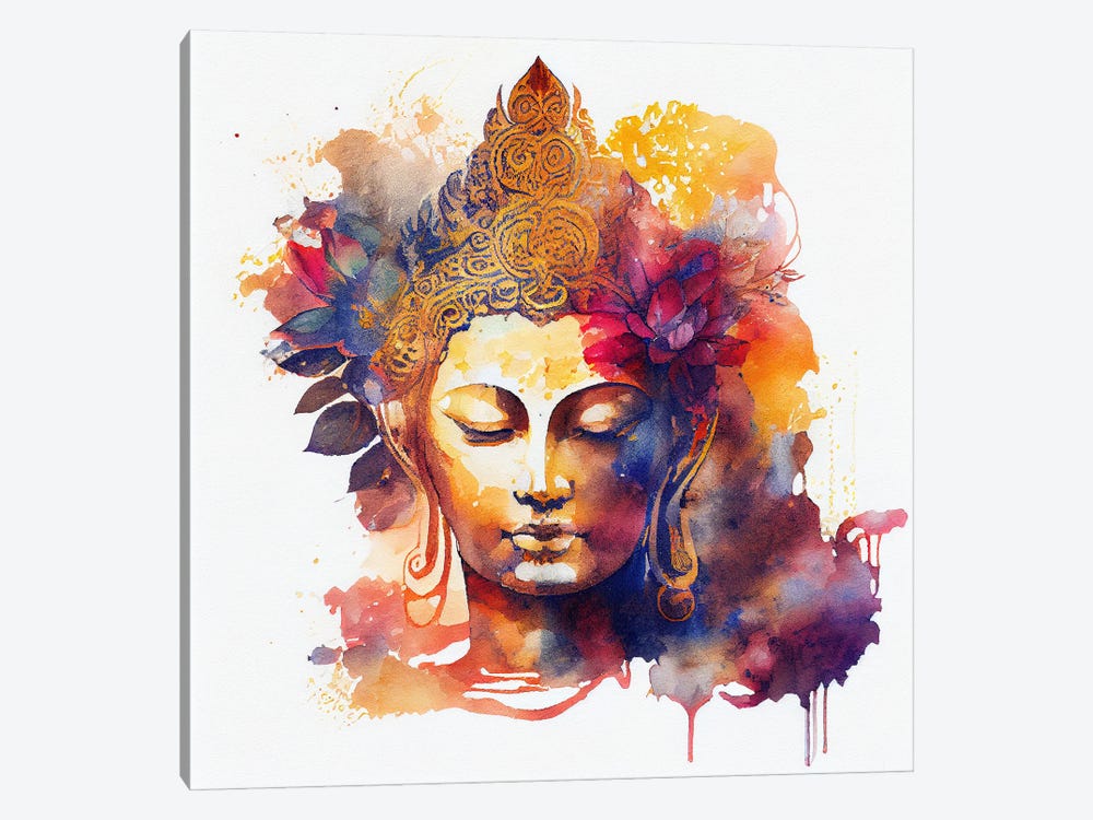 Watercolor Buddha VI by Chromatic Fusion Studio 1-piece Canvas Print