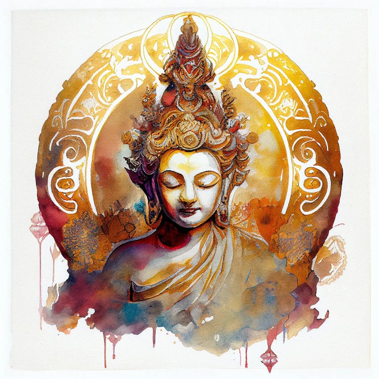 Watercolor Buddha VII by Chromatic Fusion Studio wall art