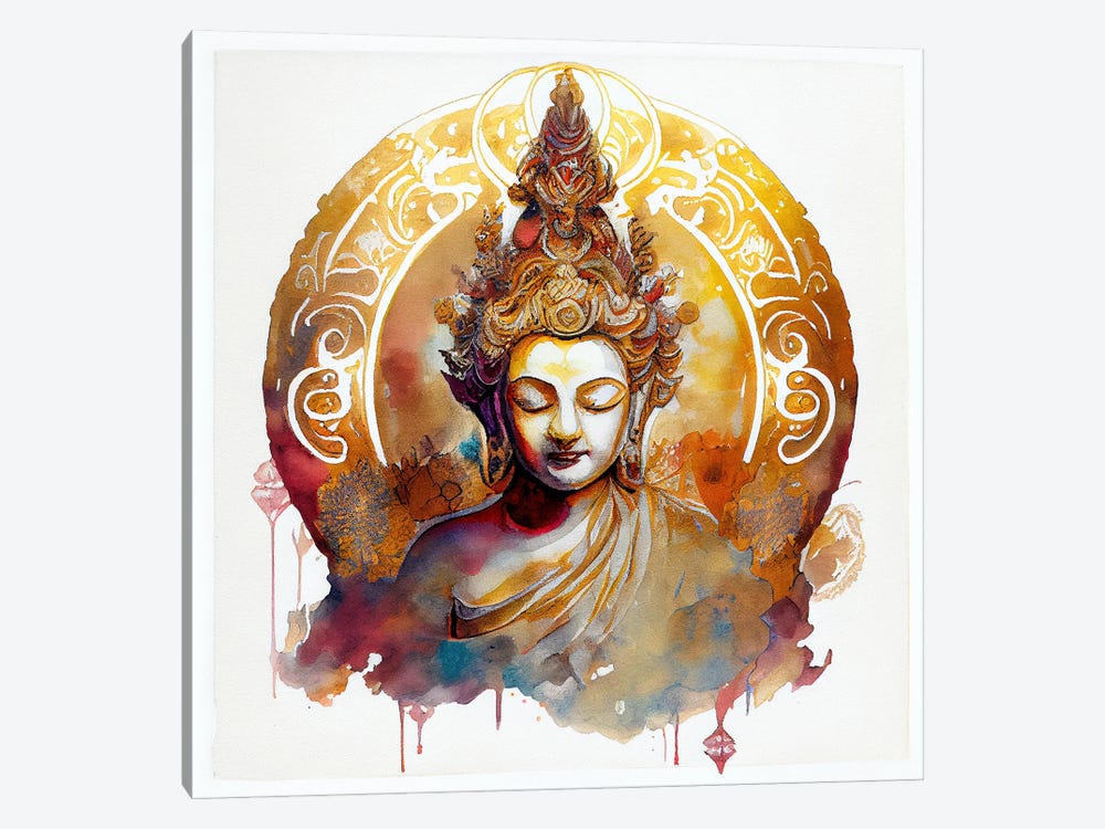 Watercolor Buddha VII by Chromatic Fusion Studio 1-piece Canvas Wall Art