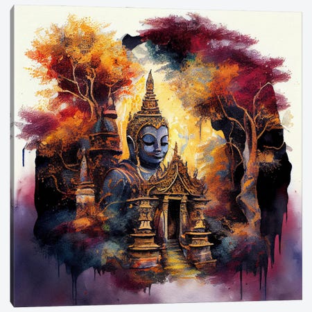 Watercolor Buddha VIII Canvas Print #CFS216} by Chromatic Fusion Studio Canvas Art