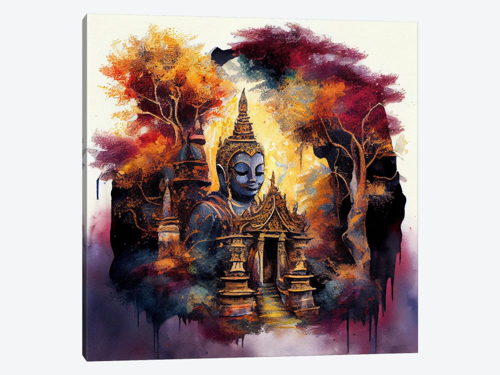 Watercolor Buddha VIII by Chromatic Fusion Studio 1-piece Canvas Art Print