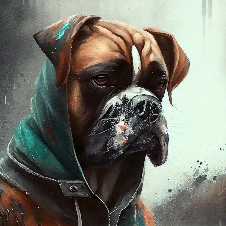 Watercolor Boxer Dog