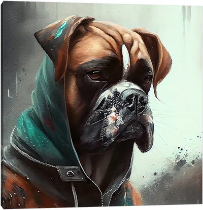 Watercolor Boxer Dog Canvas Art Print - Chromatic Fusion Studio