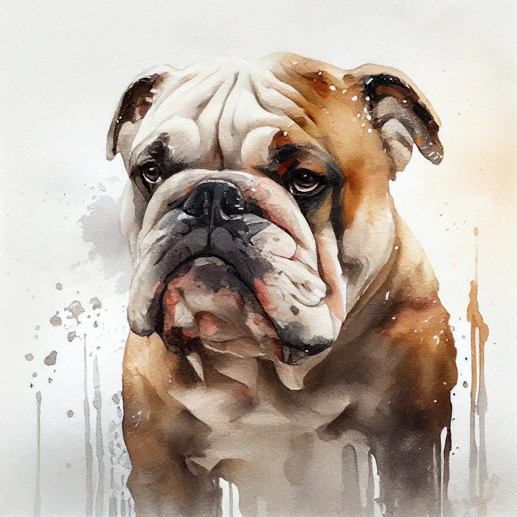 Watercolor British Bulldog