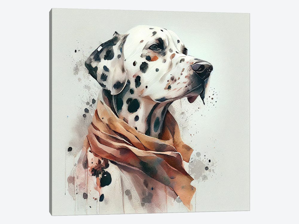 Watercolor Dalmatian Dog by Chromatic Fusion Studio 1-piece Canvas Art