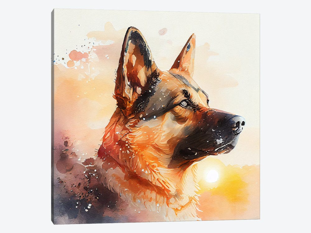 Watercolor German Shepherd Dog by Chromatic Fusion Studio 1-piece Art Print