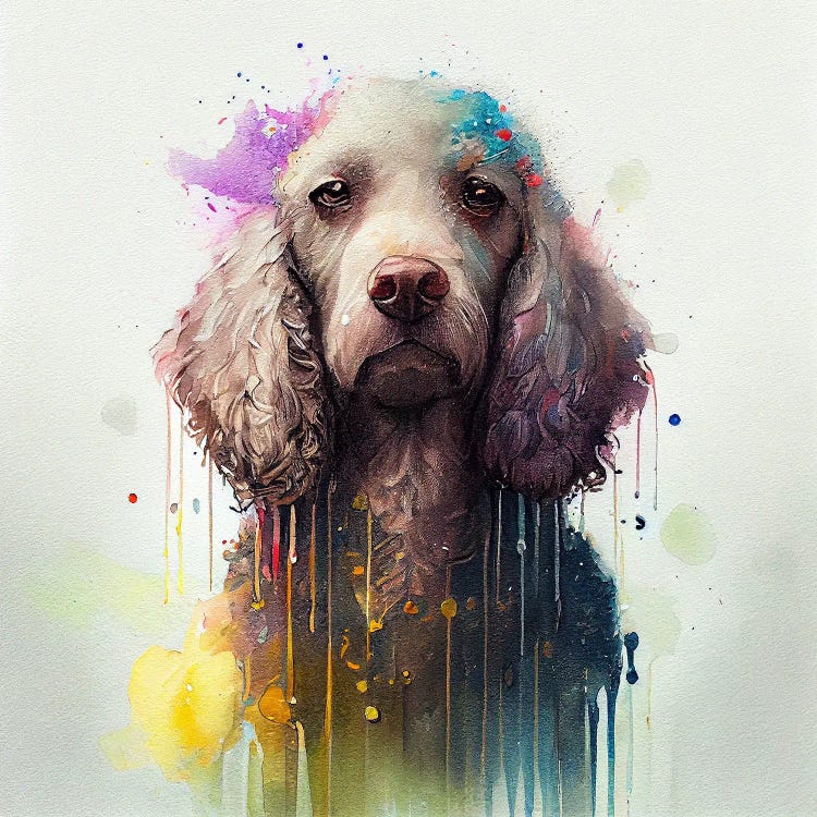 Watercolor Poodle Dog