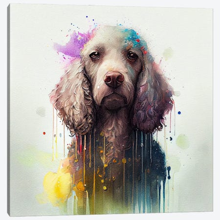 Watercolor Poodle Dog Canvas Print #CFS223} by Chromatic Fusion Studio Canvas Artwork