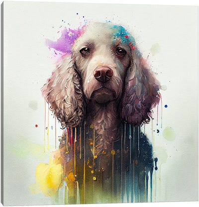 Watercolor Poodle Dog Canvas Art Print - Chromatic Fusion Studio