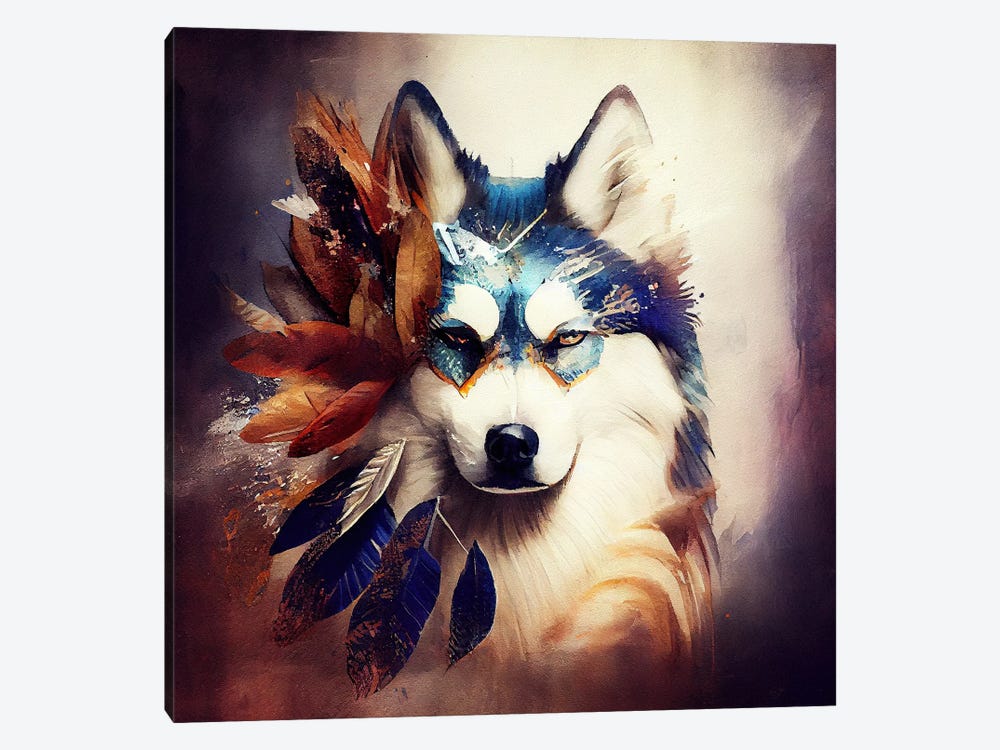 Watercolor Siberian Husky Dog II by Chromatic Fusion Studio 1-piece Canvas Print
