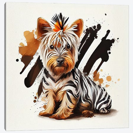 Watercolor Yorkshire Terrier Dog Canvas Print #CFS226} by Chromatic Fusion Studio Canvas Art Print