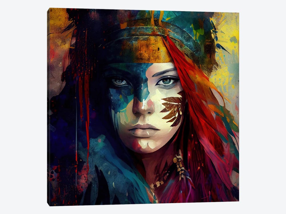 Powerful Warrior Woman X by Chromatic Fusion Studio 1-piece Canvas Artwork