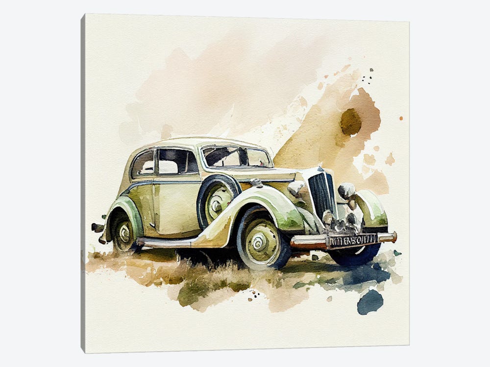 Watercolor Vintage Car III by Chromatic Fusion Studio 1-piece Art Print
