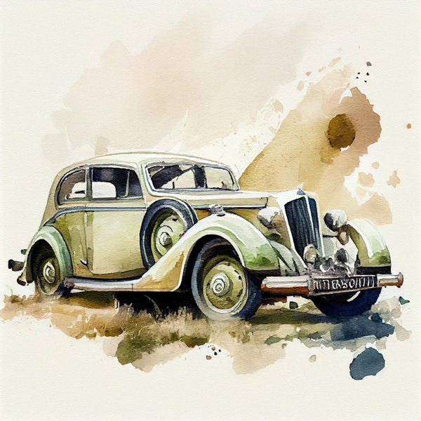 Watercolor Vintage Car III