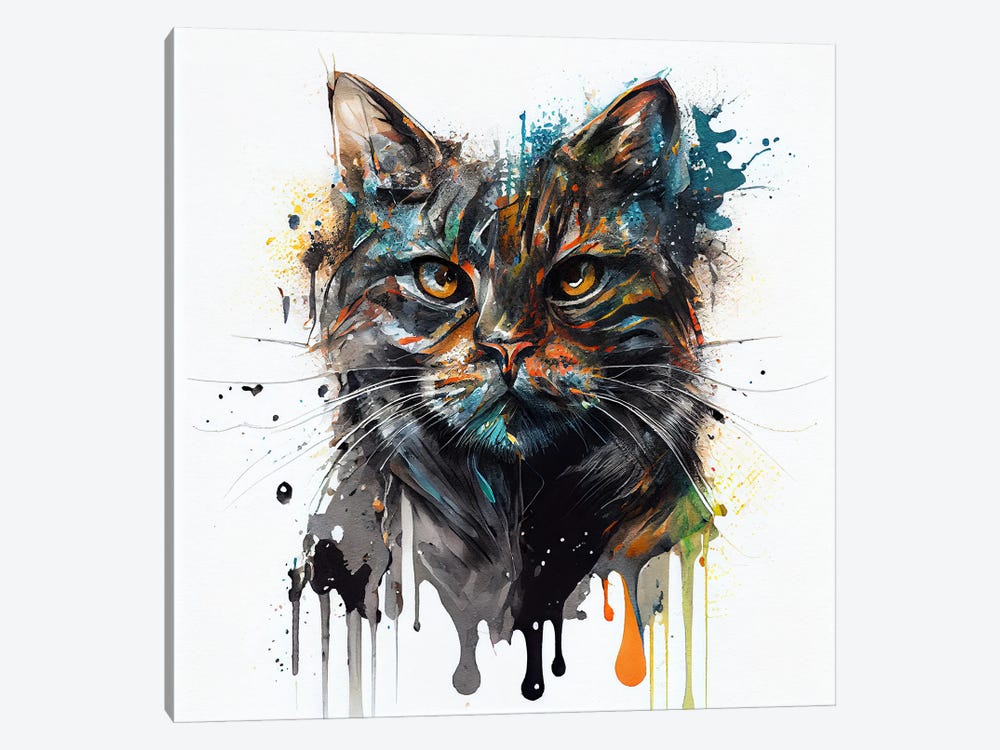 Watercolor Cat I by Chromatic Fusion Studio 1-piece Canvas Art Print